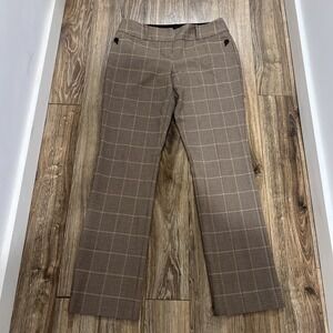 The Limited Womens Size 8 Slacks Trousers Pants Linen Silk Blend Brown Tan Tweed